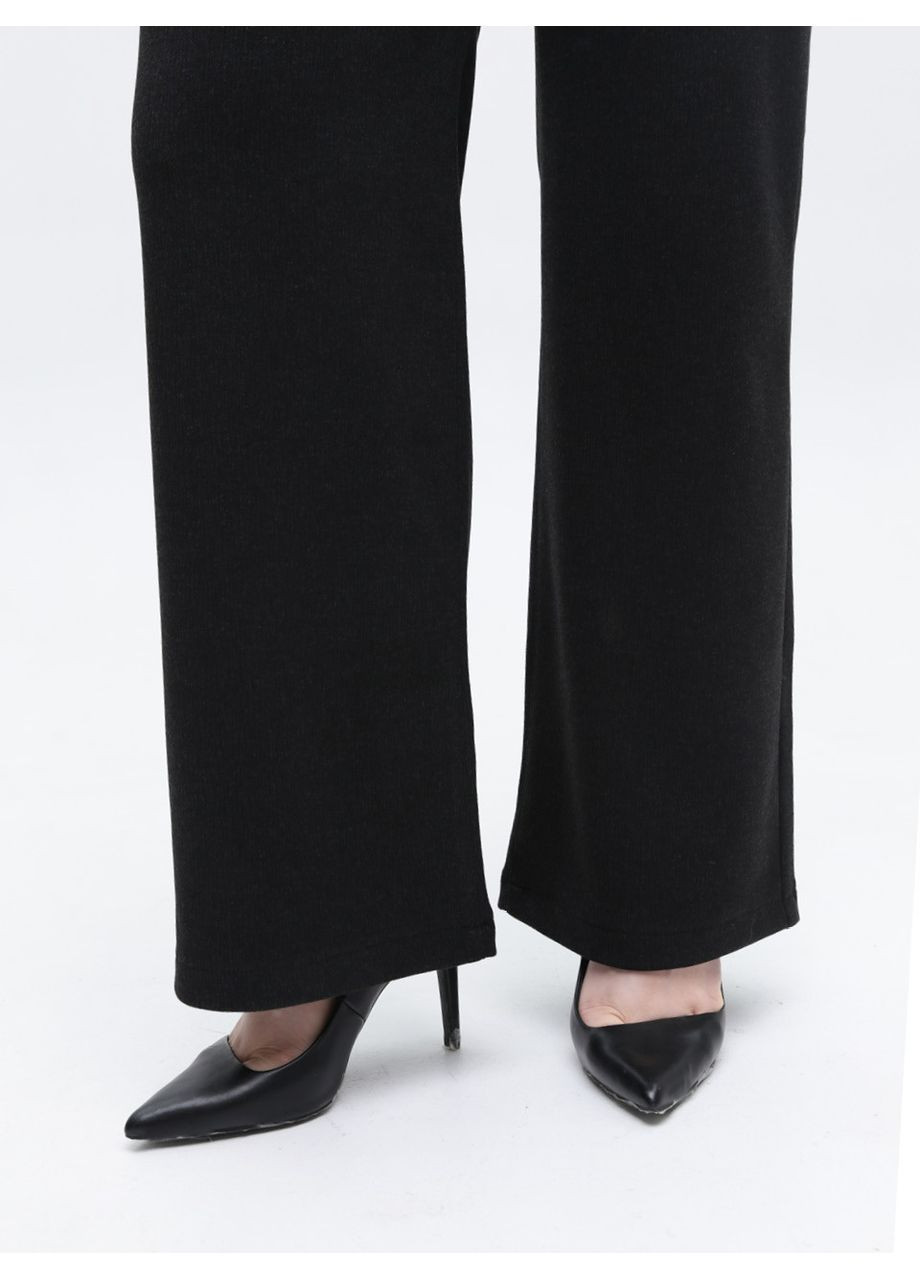 Штани жіночі чорні широкі теплі на резинці великі розміри CARMITO Палаццо (365813752)