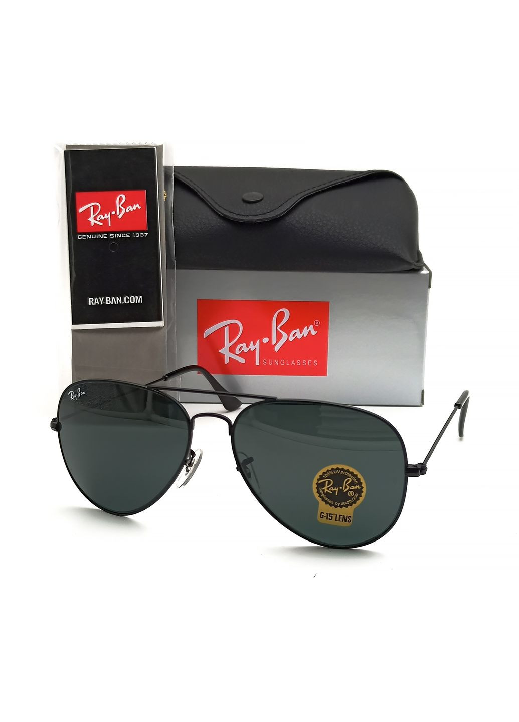 Сонцезахисні окуляри R-B чорні, скло No Brand 3025 (322463781)