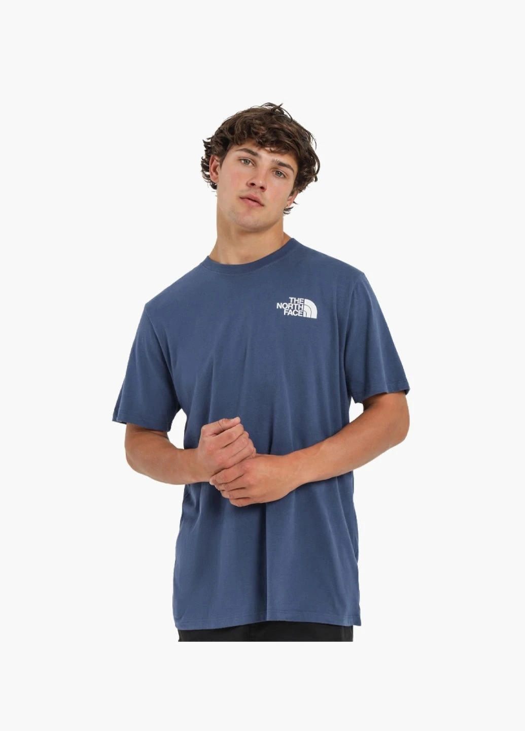 Синя футболка чоловіча box nse short-sleeve t-shirt blue nf0a4763mpf The North Face