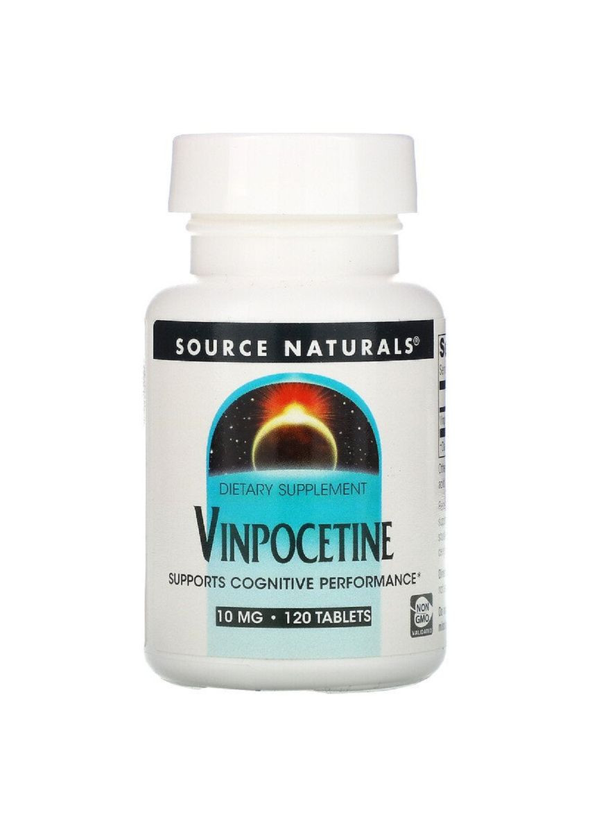 Вінпоцетин 10мг,, 120 таблеток Source Naturals (326054477)