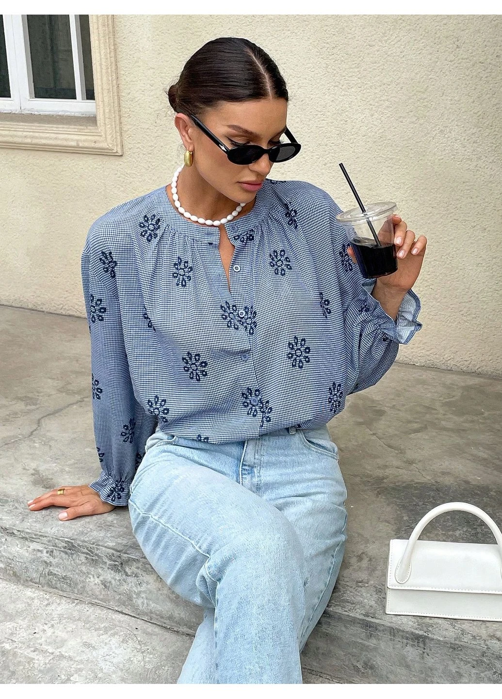 Комбинированная блуза SHEIN