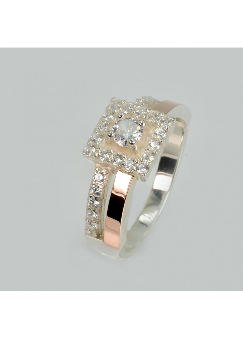 Серебряная кольца с золотыми вставками Silver Style (367112943)