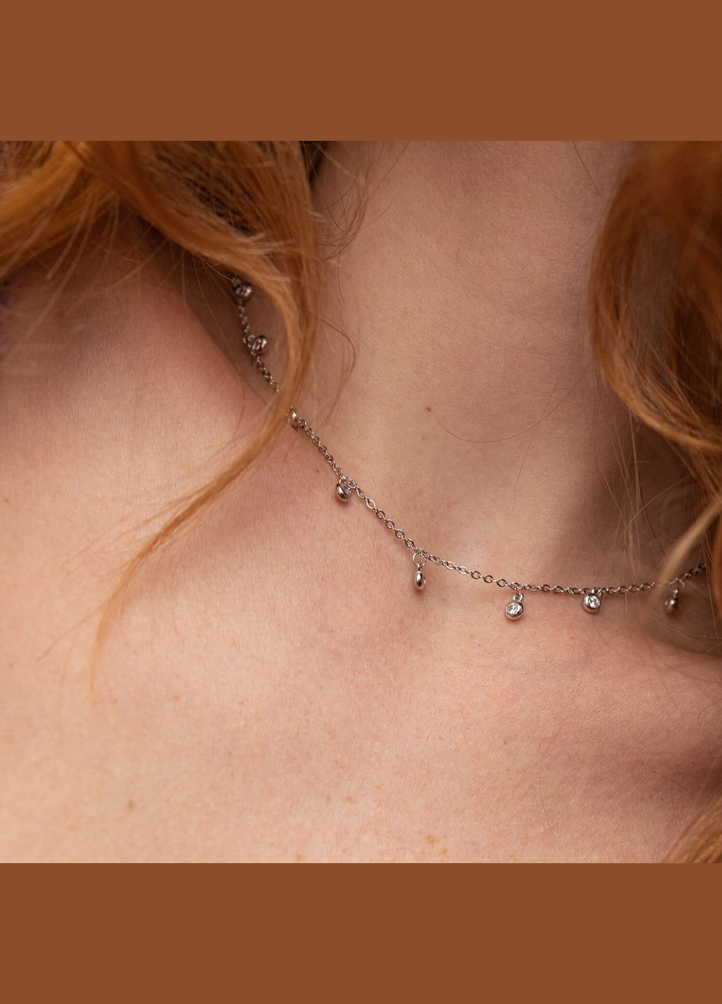 Серебряное колье с фианитами 18809 41 Oniks (264023628)