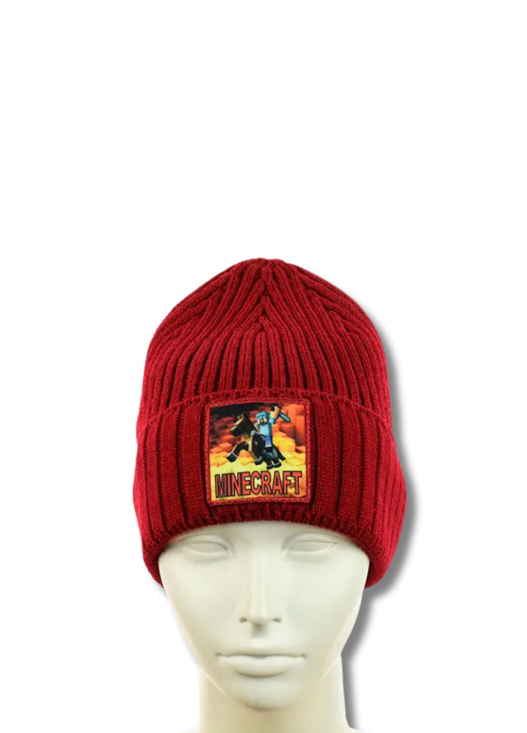 Детская зимняя шапка на флисе Майнкрафт / Minecraft No Brand Дитяча зимова шапка з нашивкою (347146927)