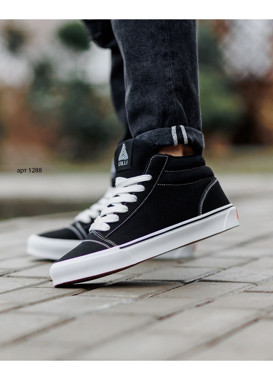 Черно-белые мужские кеды No Brand