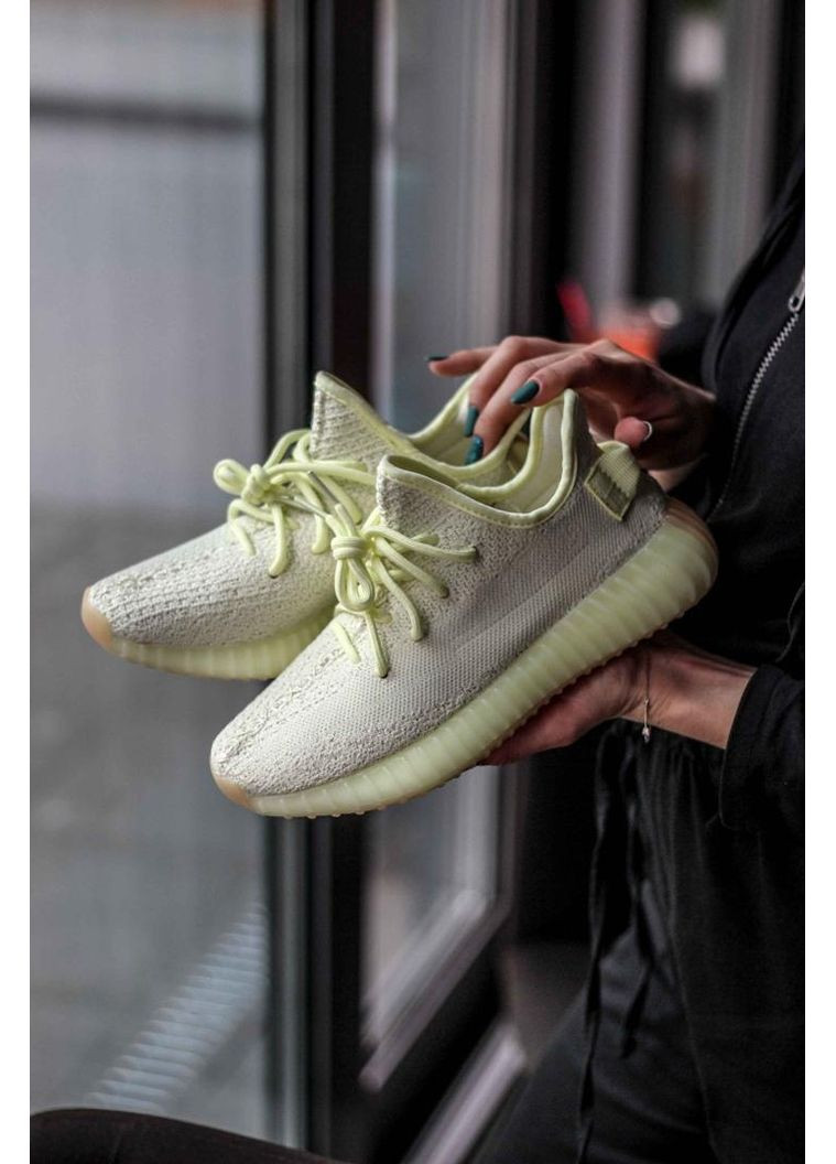 КРОССОВКИ ЖЕНСКИЕ ADIDAS YEEZY BOOST 350 V2 BUTTER АДИДАС ИЗИ БУСТ No Brand жёлтые демисезоны (367172956)