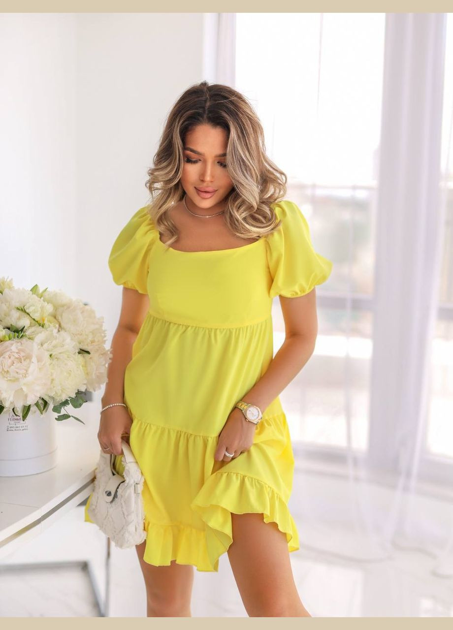 Жовтий повсякденний сукня жіноча а-силует Україна однотонна