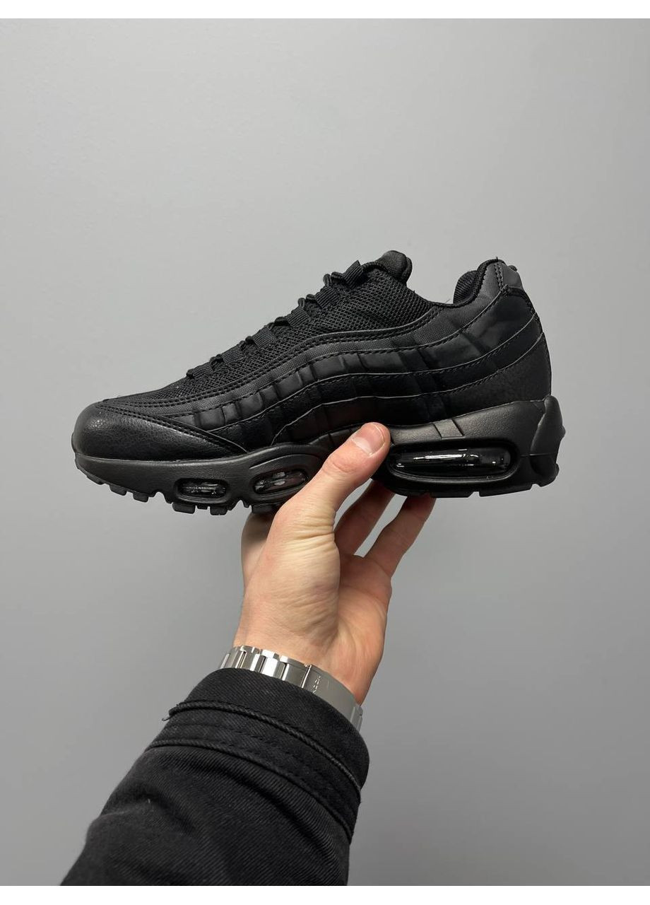 Чорні Осінні кросівки чоловічі nike air max 95 full black найк аір макс 95 No Brand