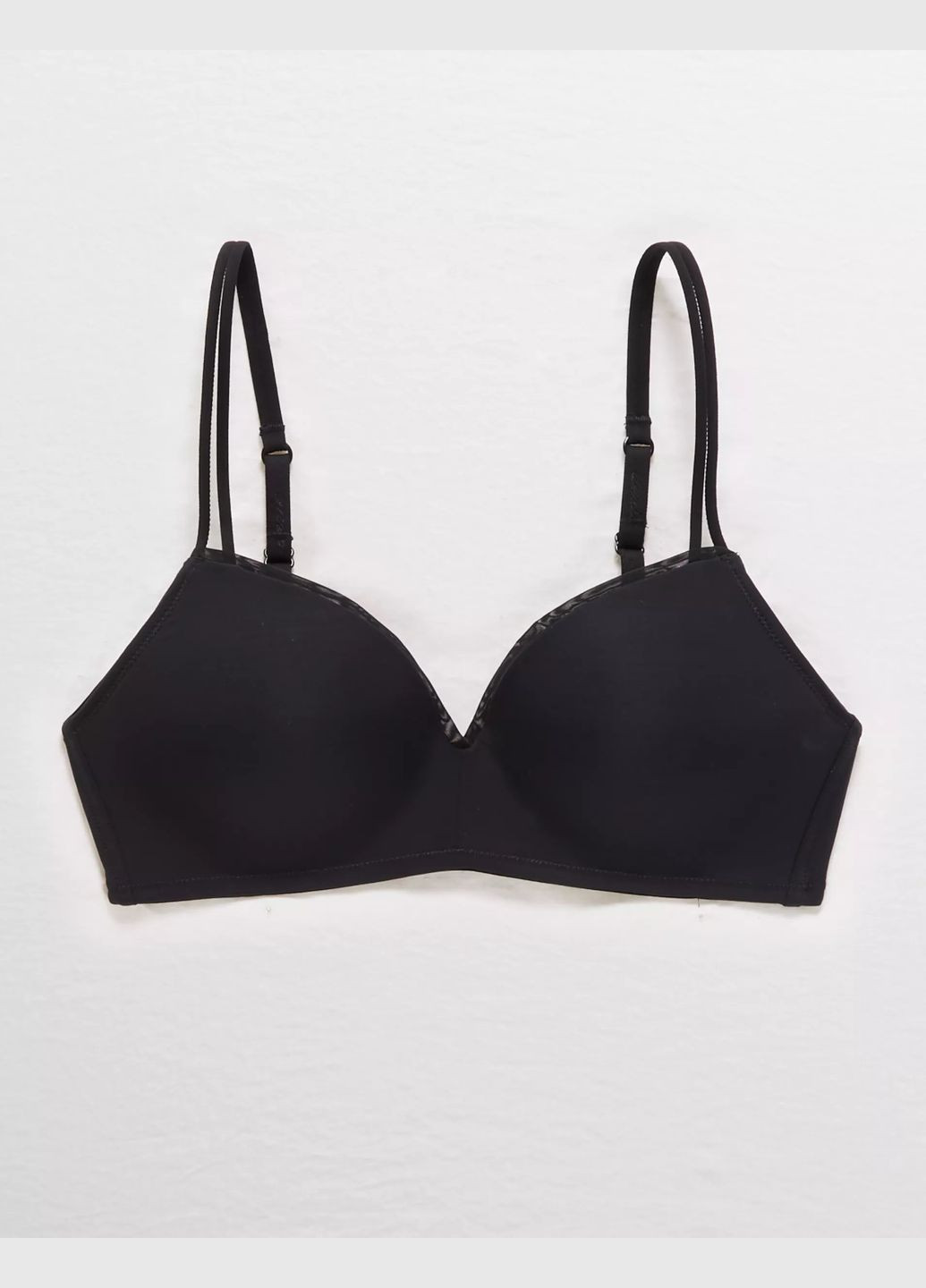 Чёрный бюстгальтер пуш ап aerie American Eagle без косточек нейлон, эластан