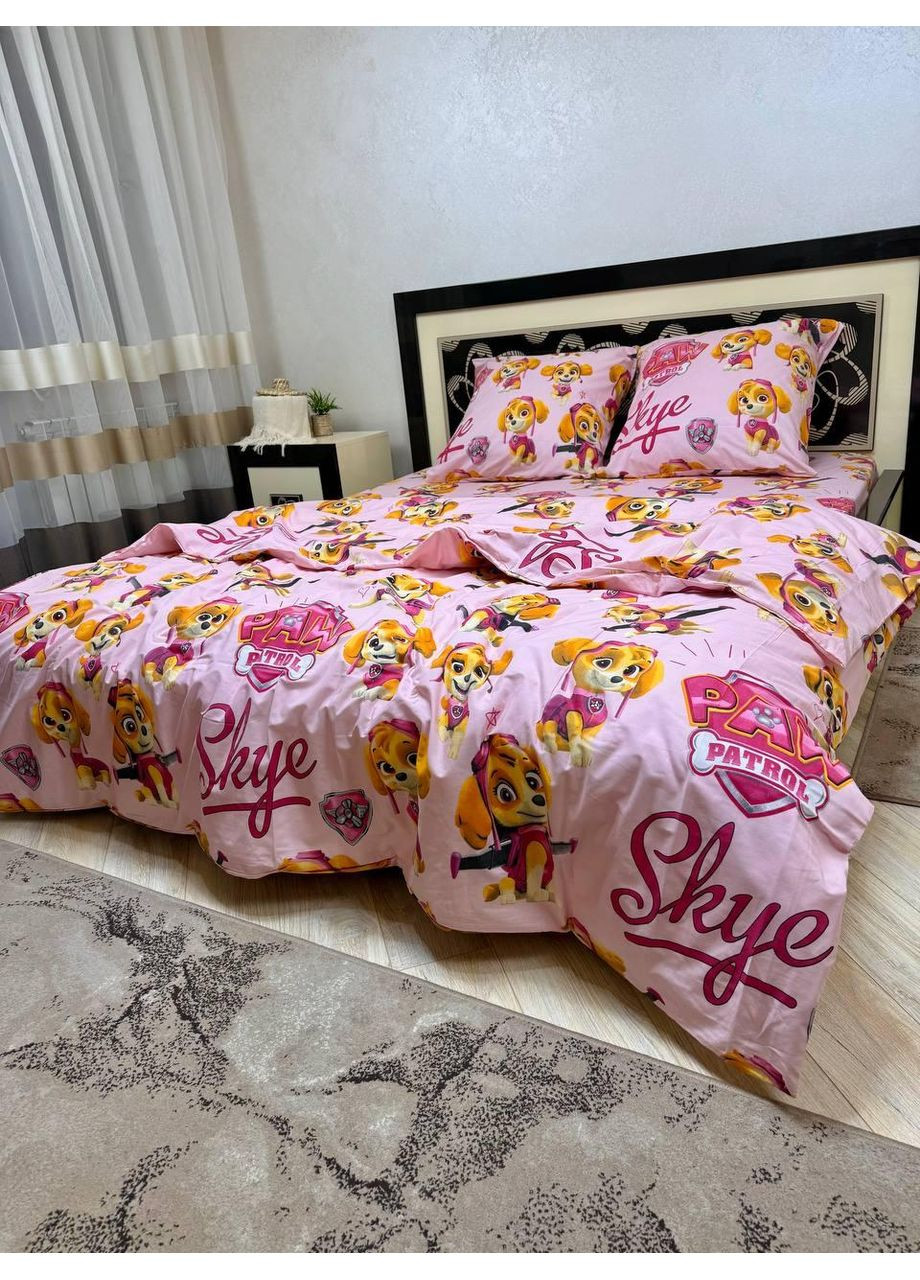 Постільна білизна бавовняна Скай рожева Півтораспальна 150 x 220 Бязь Рожева 70 х 70 No Brand (352200457)