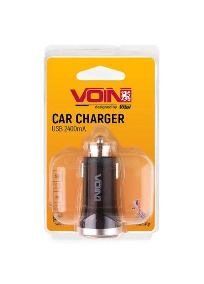 Автомобильное зарядное устройство C-2411BK 2USB (12 / 24V - 5V 2,4A) VOIN (386230020)