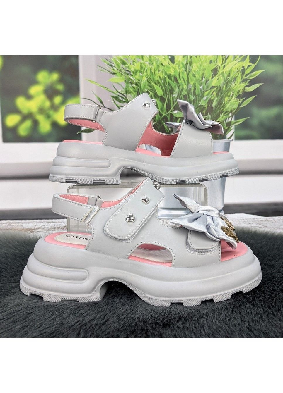 Серые босоножки сандалии детские для девочки Tom.M