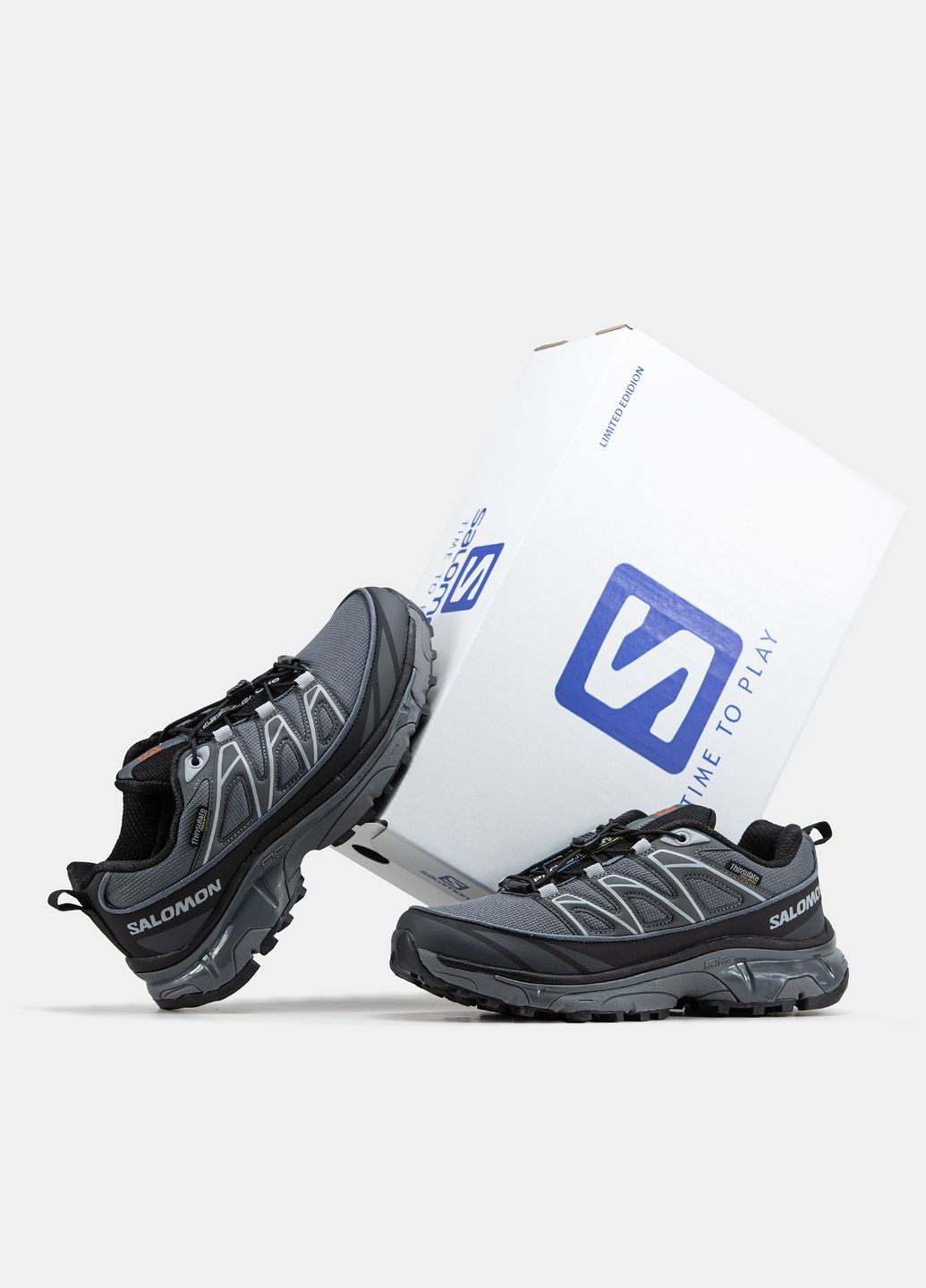 Серые зимние кроссовки зимние мужские salomon xt-6 expanse winter gore-tex gray | саломон хт-6 экспанс серые No Brand