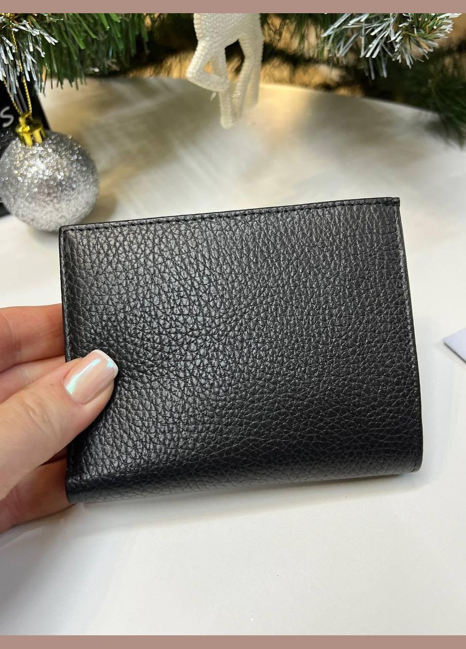 Жіночий гаманець Туреччина натуральна шкіра маленький місткий на кнопці з монетницею чорний з червоною серединою Karya (341322923)