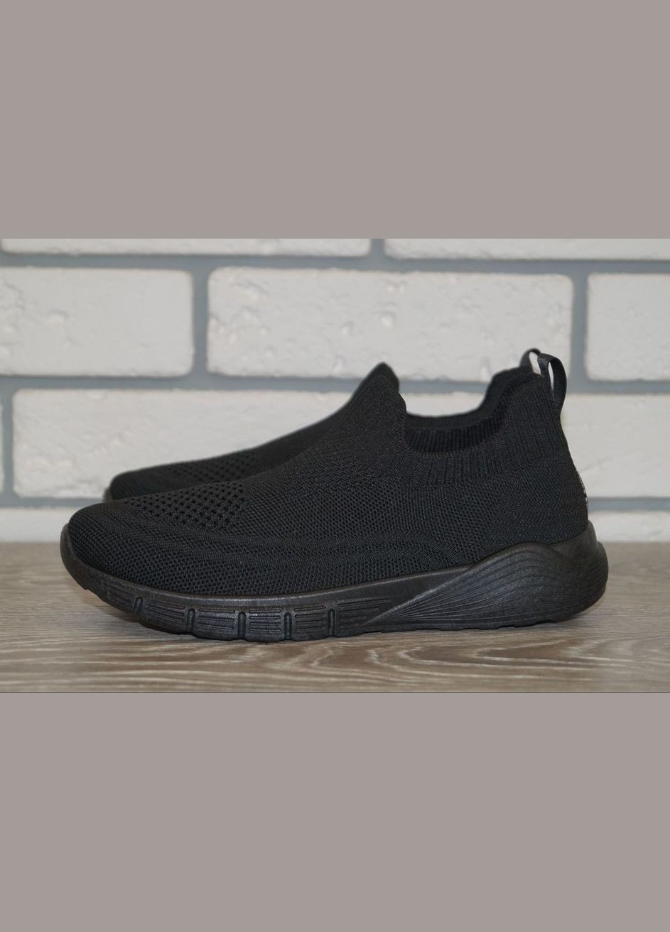 Чорні Осінні кросівки підліткові без шнурків SWIN SHOES 2093-1