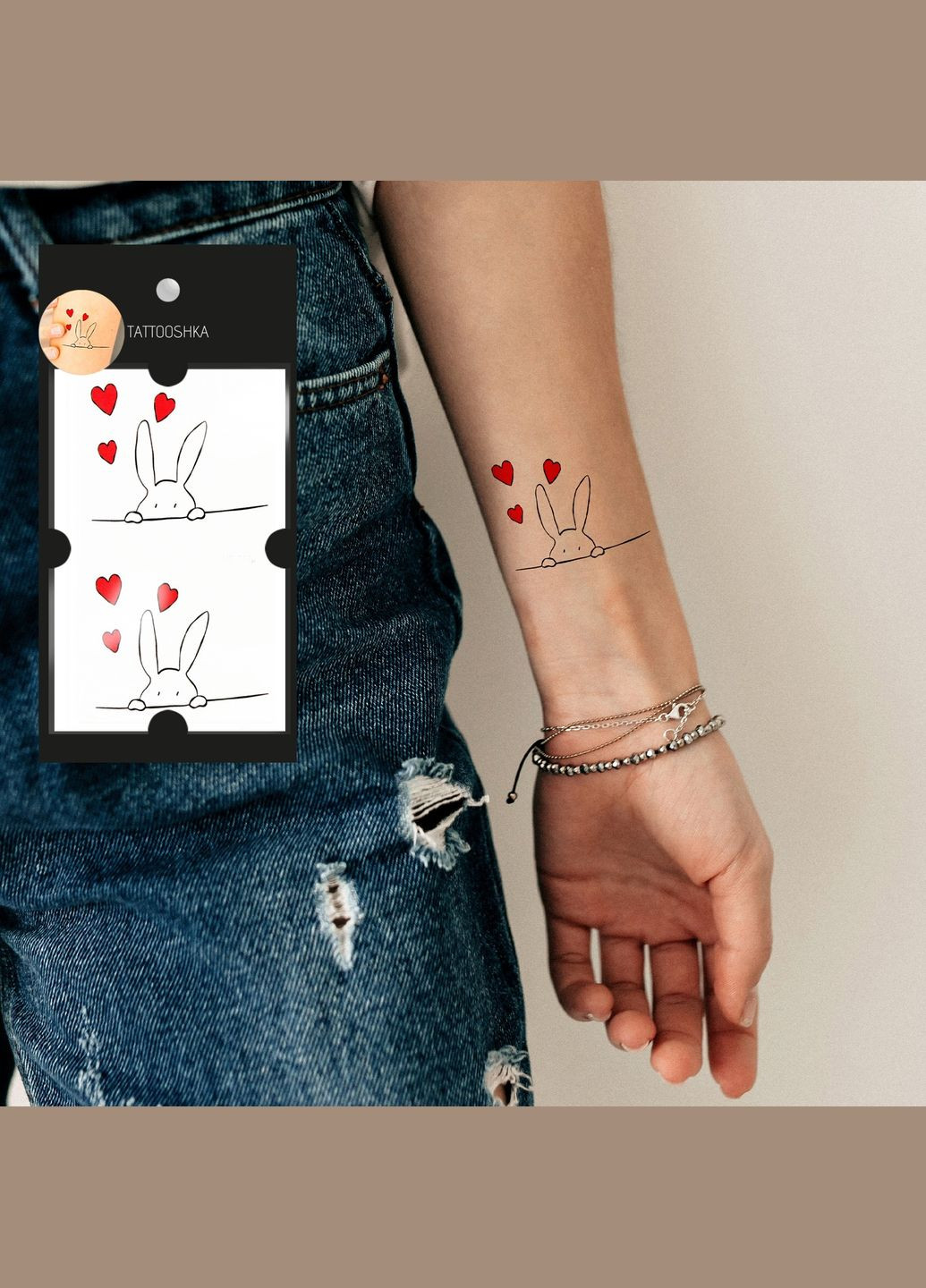 Временное тату "Любящий зайчик" Tattooshka (304773742)