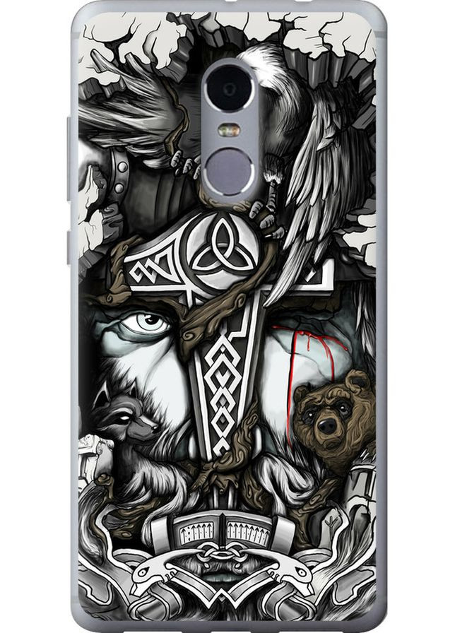 Силиконовый чехол 'Тату Викинг' для Endorphone Xiaomi Redmi Note 4 (257798140)