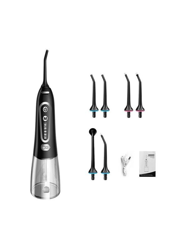 Портативный ирригатор Oral Irrigator (Black) для чистки зубов и десен (+6 насадок) Portable 203 (314765759)