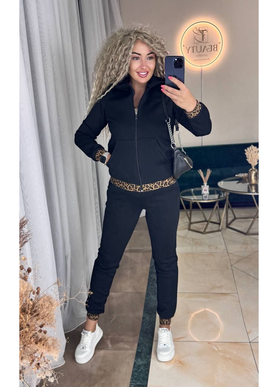 Костюм двійка тринитка на флісі+дорога фурнітура,штани та кофта з капюшоном Україна (352253591)