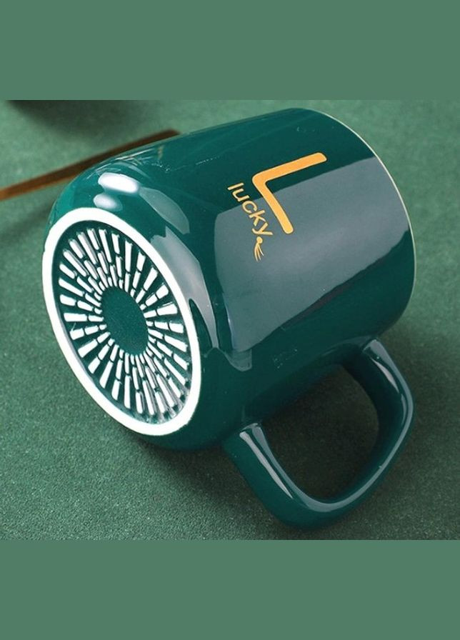 Керамічний кухоль з підставкою для підігріву 220В, об'єм 450 мл, зелений Lucky (315373100)