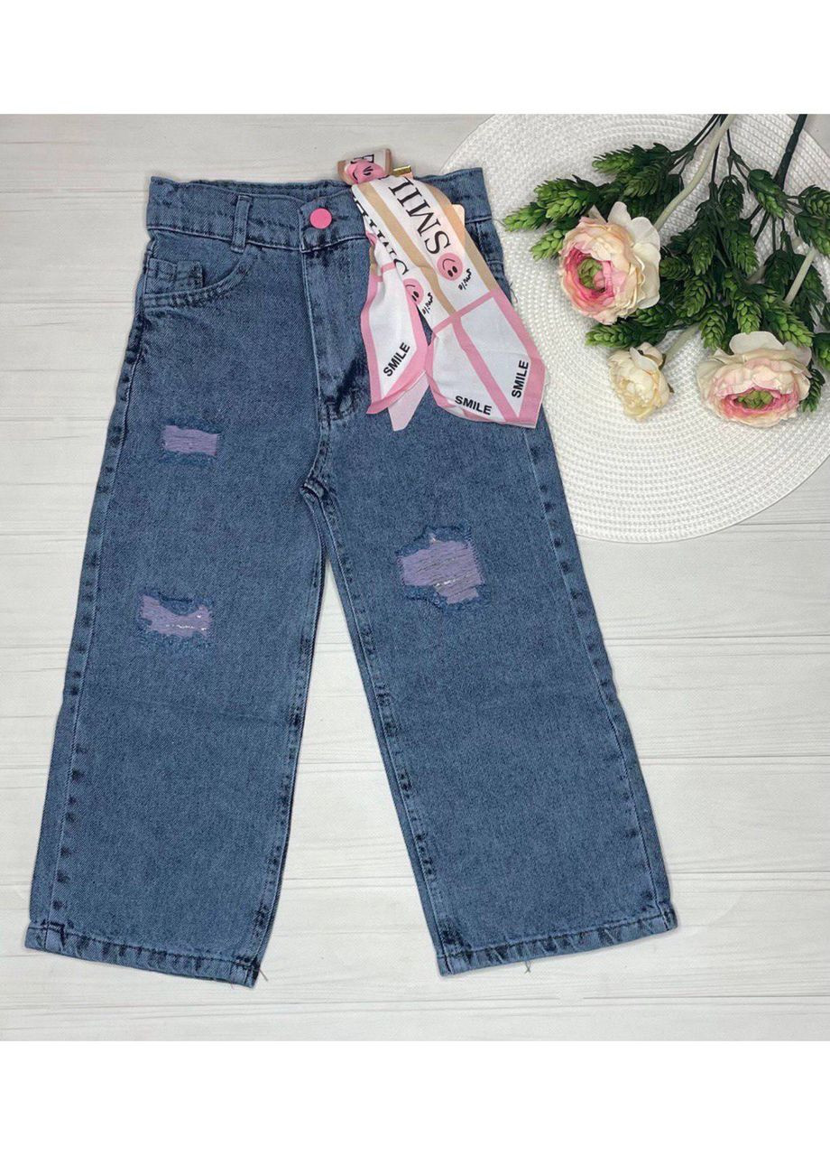 Голубые джинсы для девочки Модняшки