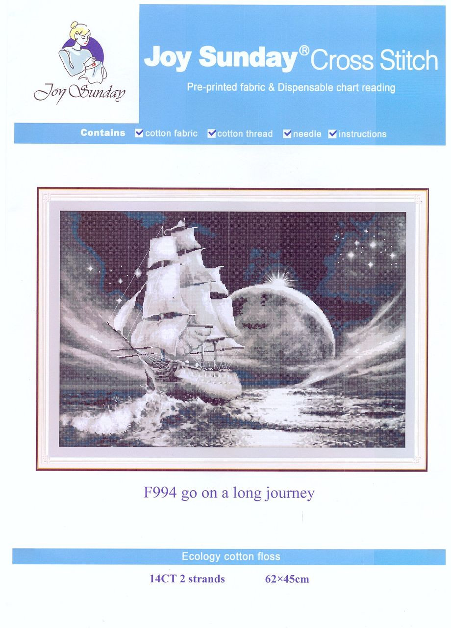 Набір для вишивання за нанесеною на канву схемою "Go on a long journey". AIDA 14CT printed 62*45 см Joy Sunday (313613256)