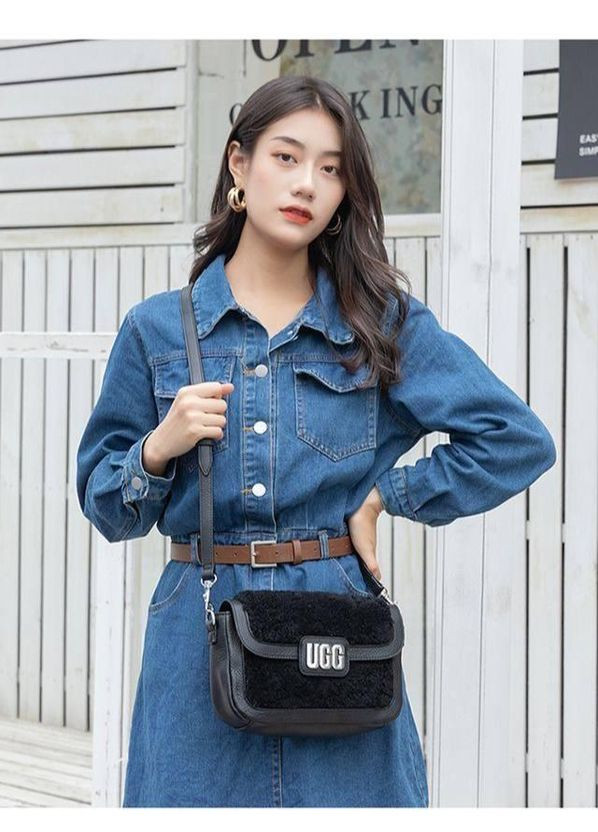 Стильна сумка УГГ чорна сумка, стильна сумочка UGG (366890472)