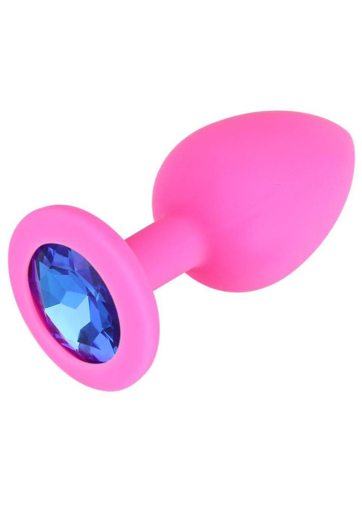 Анальная пробка М 3,5 см Silicon M Crystal средняя силиконовая с камнем No Brand (303898140)