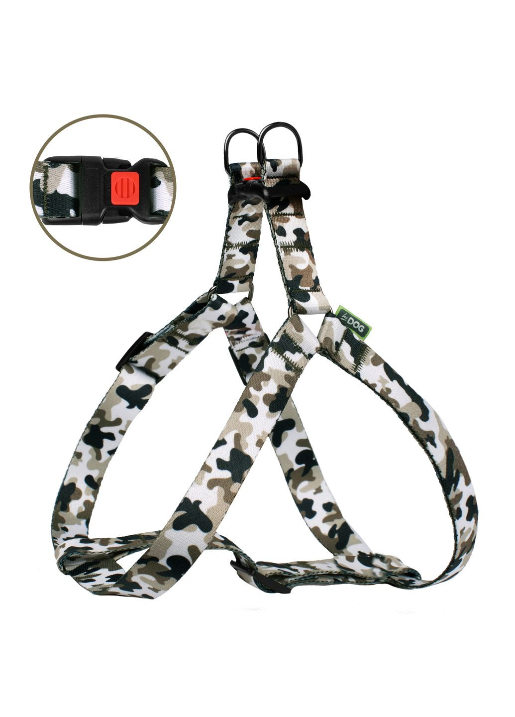 Шлей охоплення грудної клітки 45-64 см ширина 20 мм Military (2100103270015) Hi Dog (332880148)