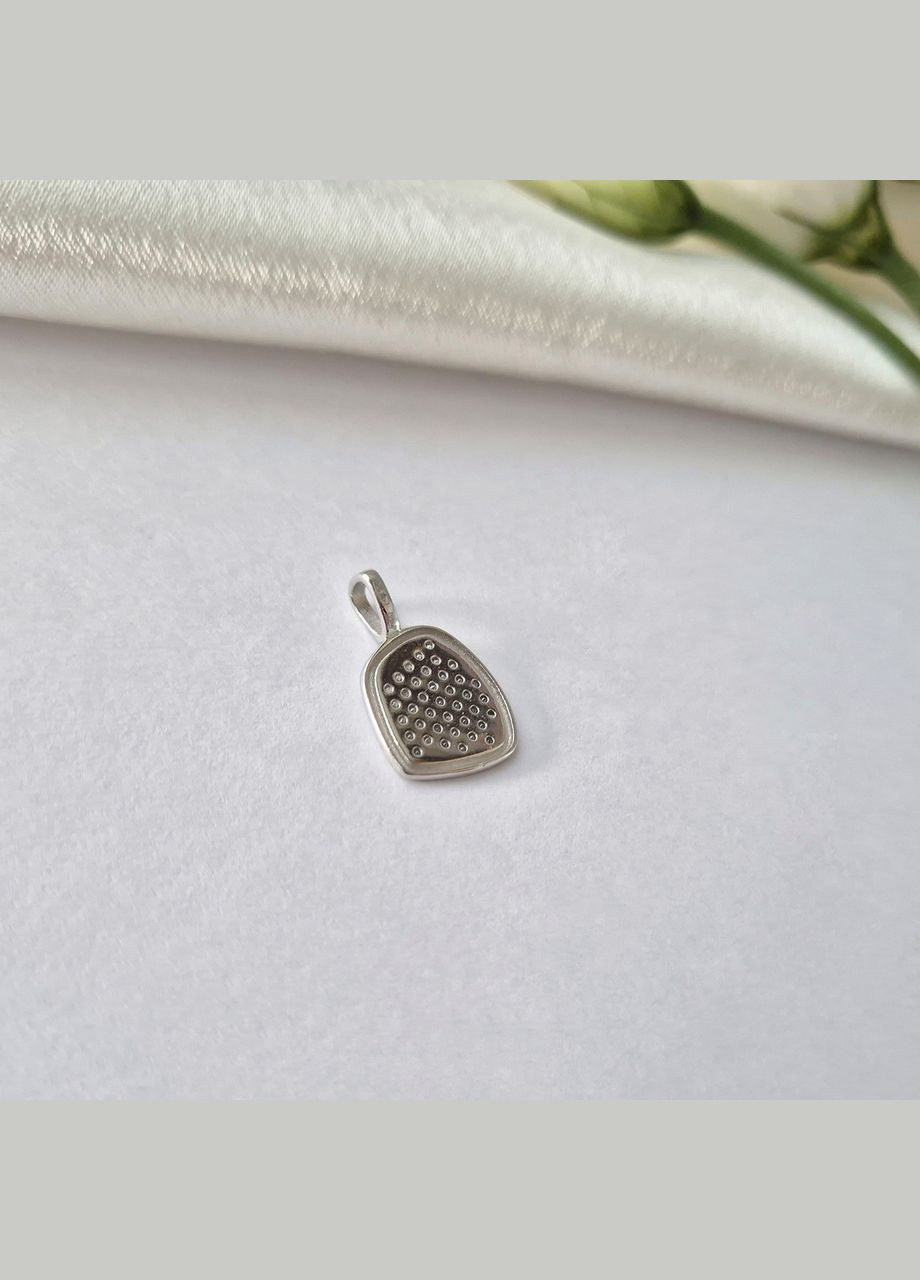 Срібна підвіска з Білими каменями Срібло 925 проби Родоване 1610п 0.96г No Brand (322773864)