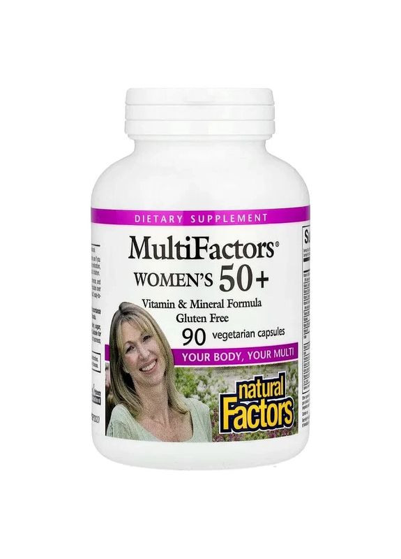 Мультивітаміни для жінок 50+ MultiFactors Women's 50+, 90 капсул Natural Factors (361114009)