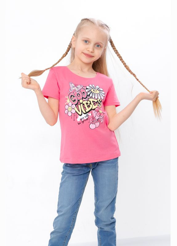 Помаранчева літня футболка для дівчинки фіолетовий носи своє (6012-2-v40) Носи своє