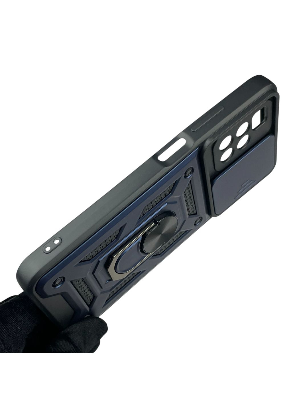 Чехол для Redmi 10 бронированный с кольцом со шторкой на сяоми редми 10 тёмно-синий rg1 Xiaomi (366231411)