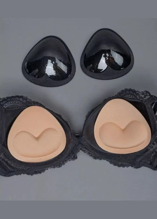 Самоклеящиеся чашки-вкладыши Сердечки ДВОЙНОЙ ПУШ АП 2см в купальник, бюстгальтер, бежевые Po Fanu (301764986)