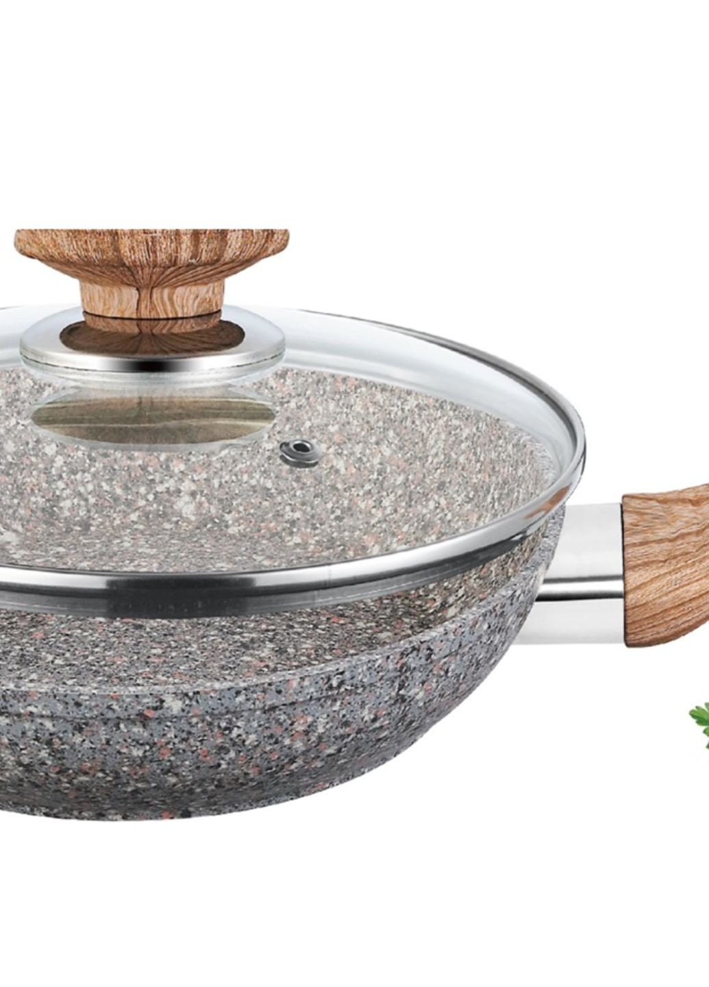 Сковорода з кришкою BN-538 антипригарне гранітне покриття 24 см Benson (330258392)