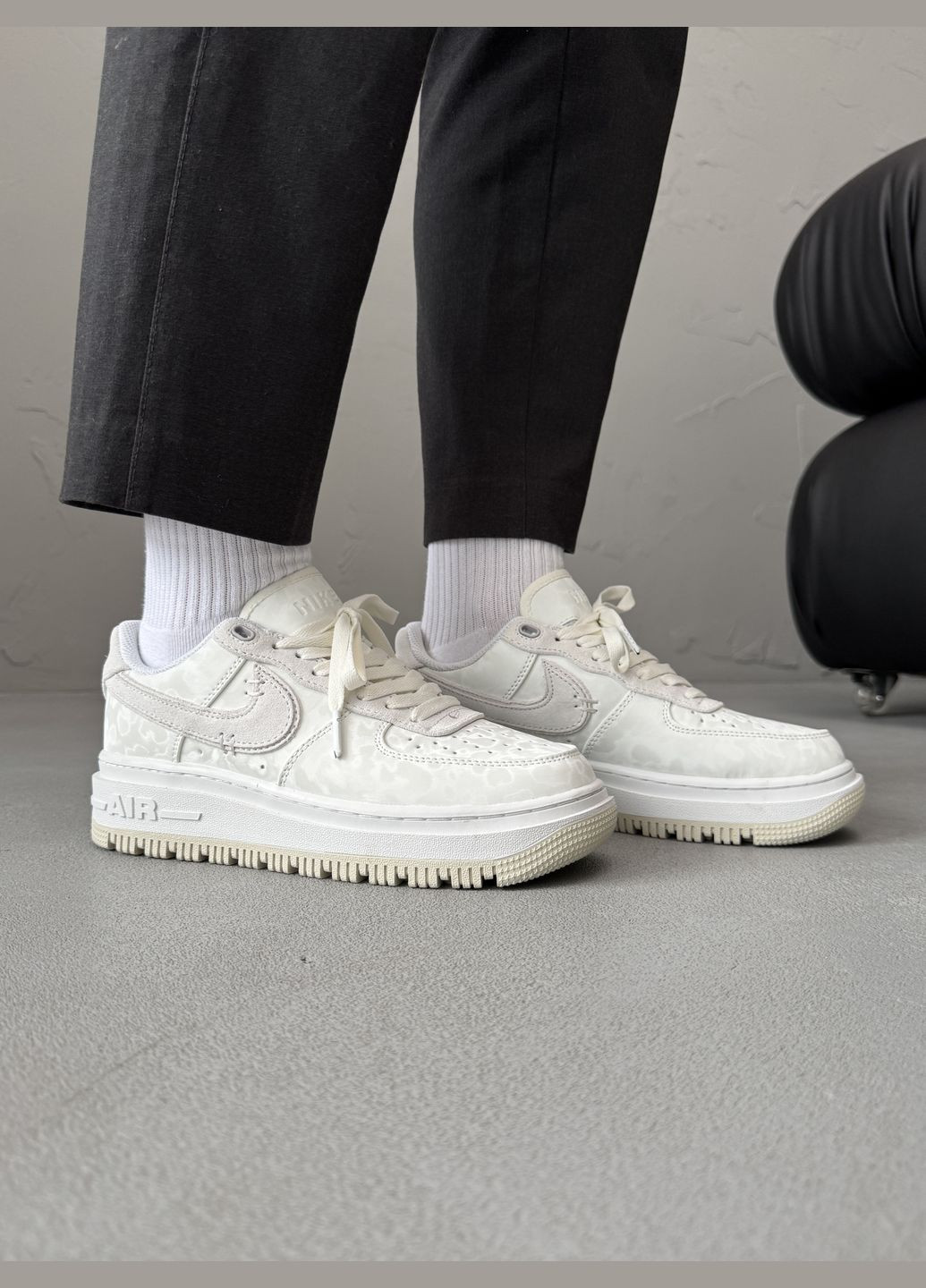 Кроссовки женские Nike Air Force 1 low beige white | Найк Аир Форс 1 низкие бежевые белые No Brand бежевые демисезоны (316091110)