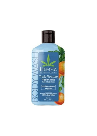 Гель для душа «Тройное увлажнение» riple Moisture Fresh Citrus Body Wash, 500 мл Hempz (368670543)