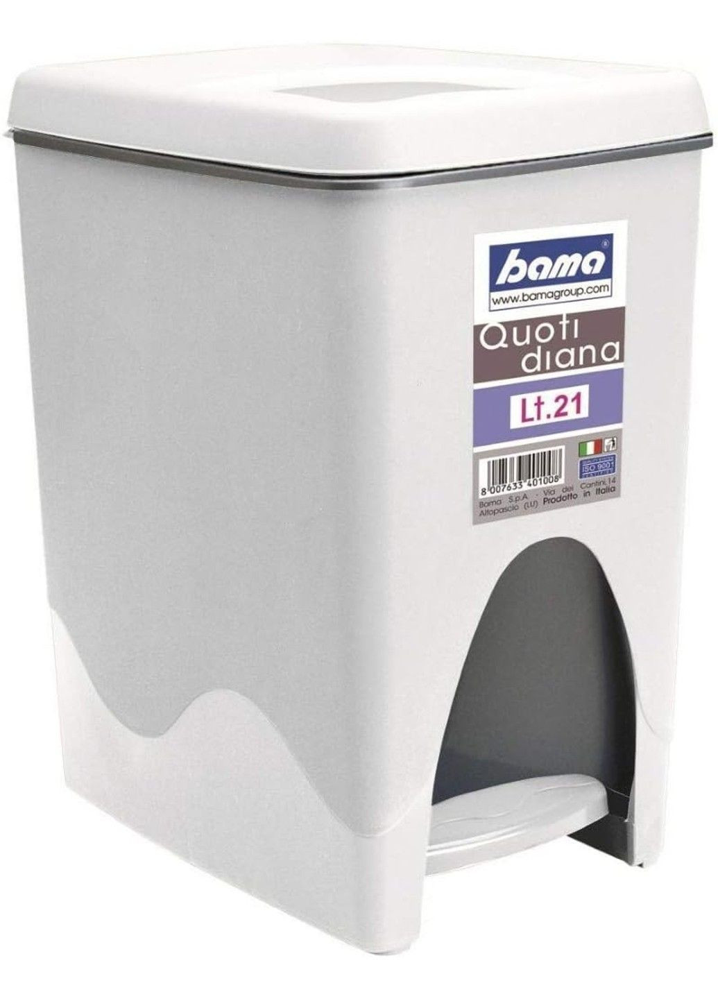 Контейнер для сміття з педаллю Quotidiana 23x35x40,5h, 21 л бежевий Bama (372085193)