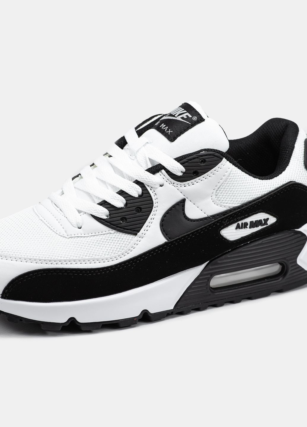 Чорно-білі всесезон кросівки чоловічі nike air max 90 black white | найк аір макс 90 чорно-білі No Brand