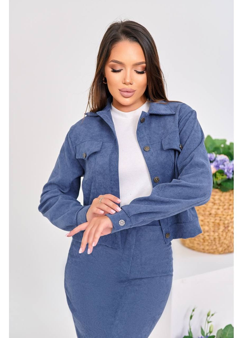 Костюм (жакет, юбка), цвет Синий No Brand (361120109)