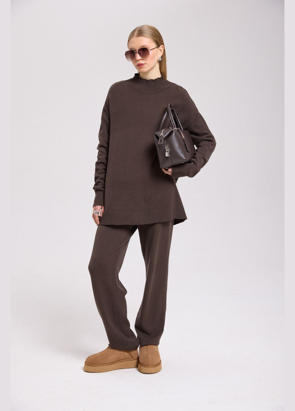 Костюм в'язаний, колір коричневий Estro (324560658)