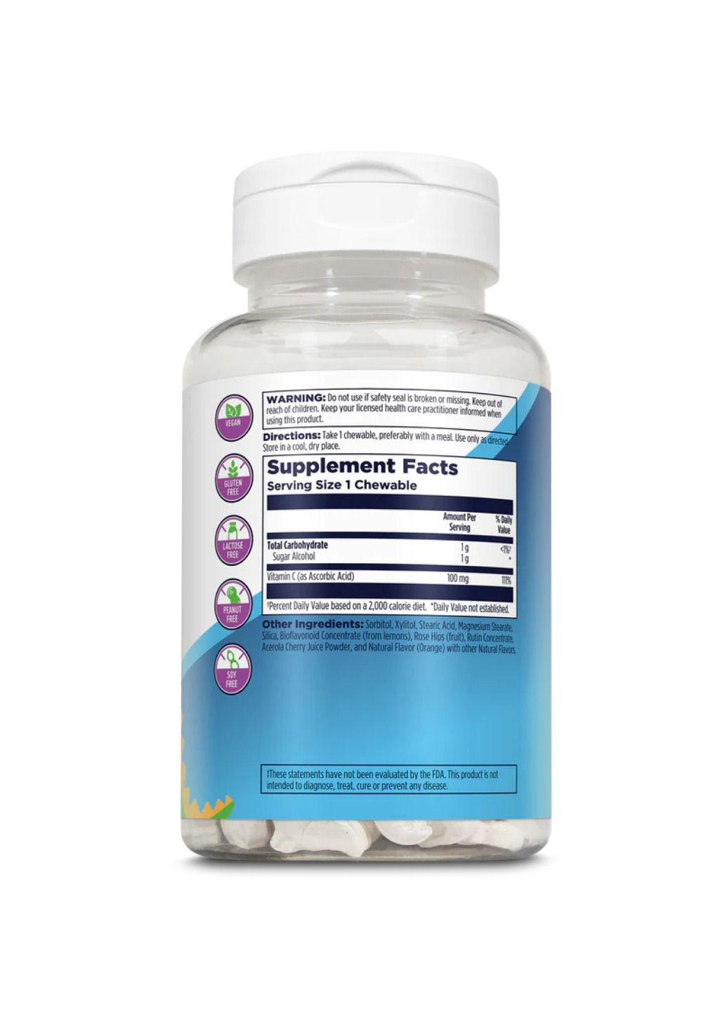 Комплекс вітамінів C-Rex 100mg - 100 chewable Orange KAL (288677456)