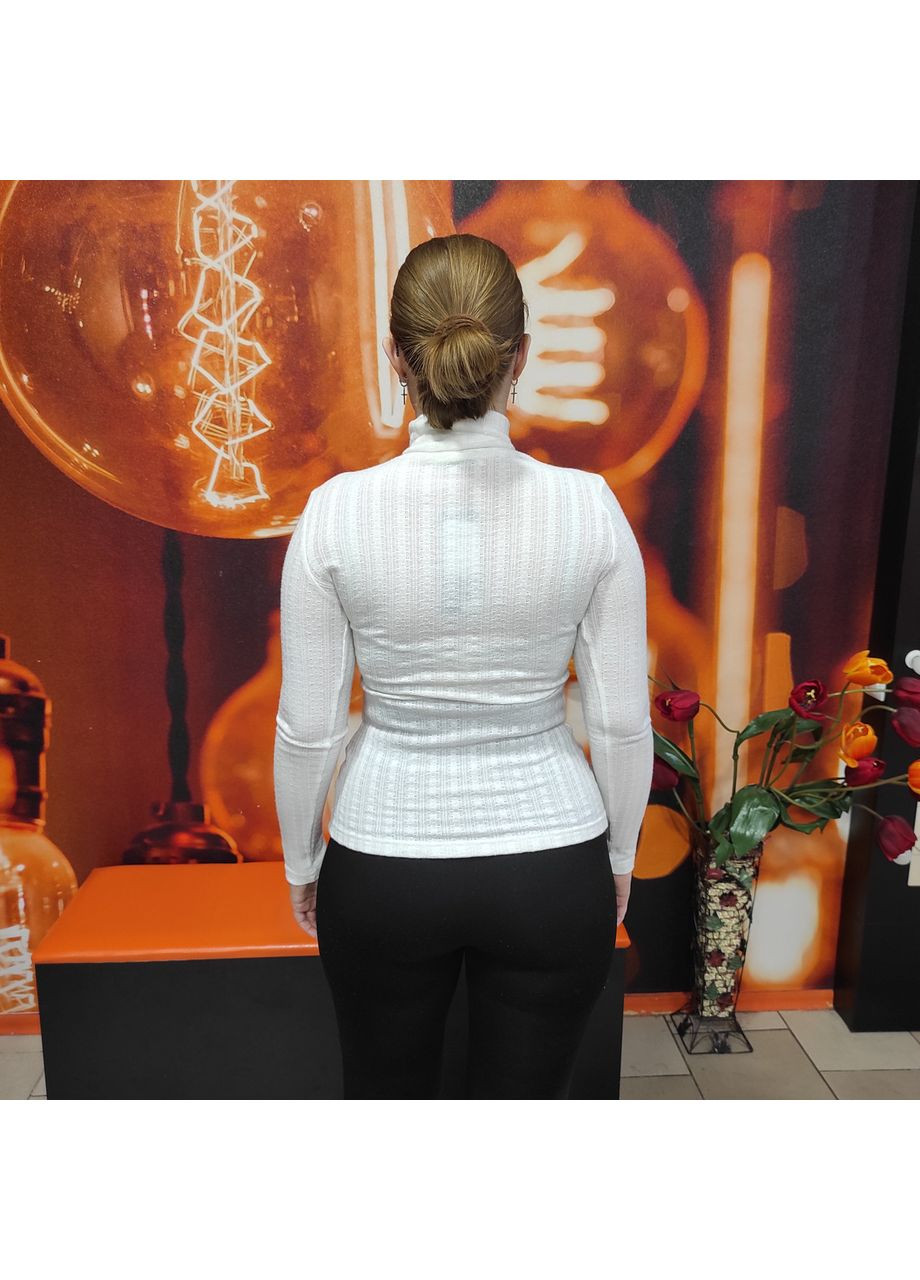 Білий демісезонний гольф j.london жіночий віскоза під горло узор коса 50 J. London