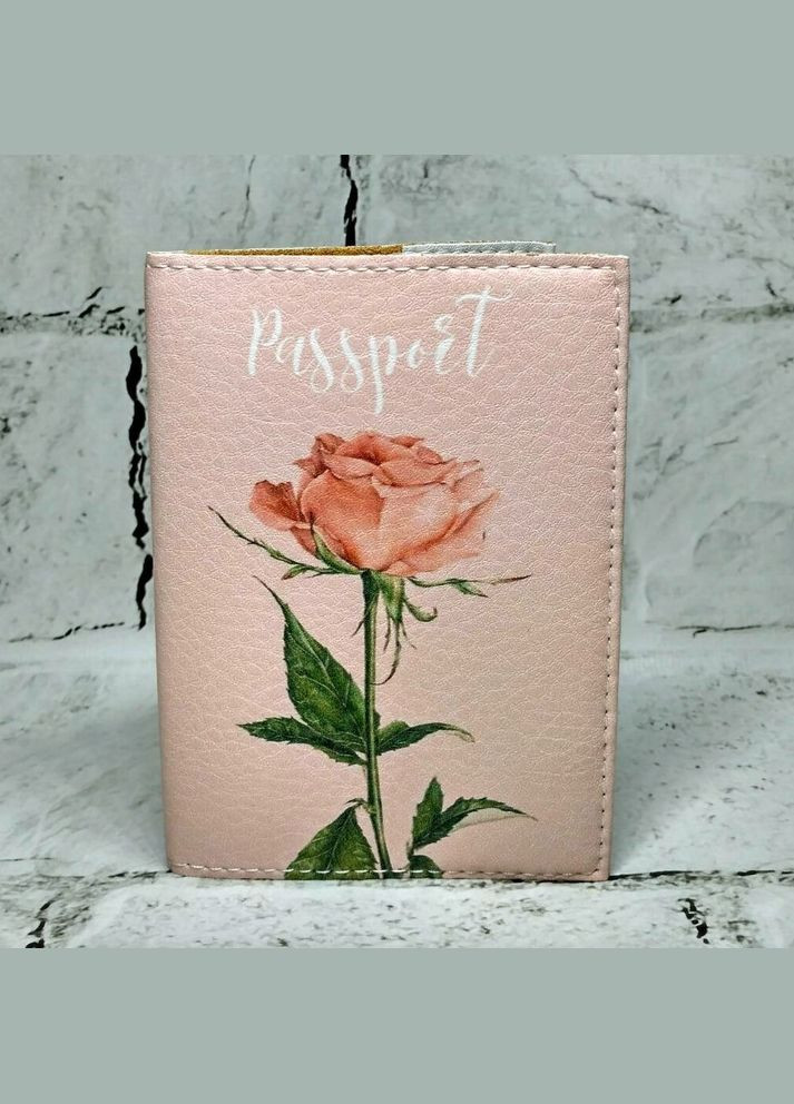 Обкладинка для паспорта екошкіра Троянда Рожева 9,5х13,5 см PASSPORTY (324770920)