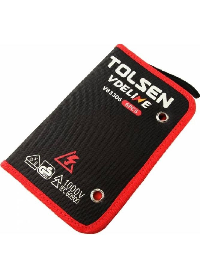 Набор инструментов VDE, диэлектрический, 6шт, для электричества 1000В, CrV и S2 (V83306) Tolsen (360425230)