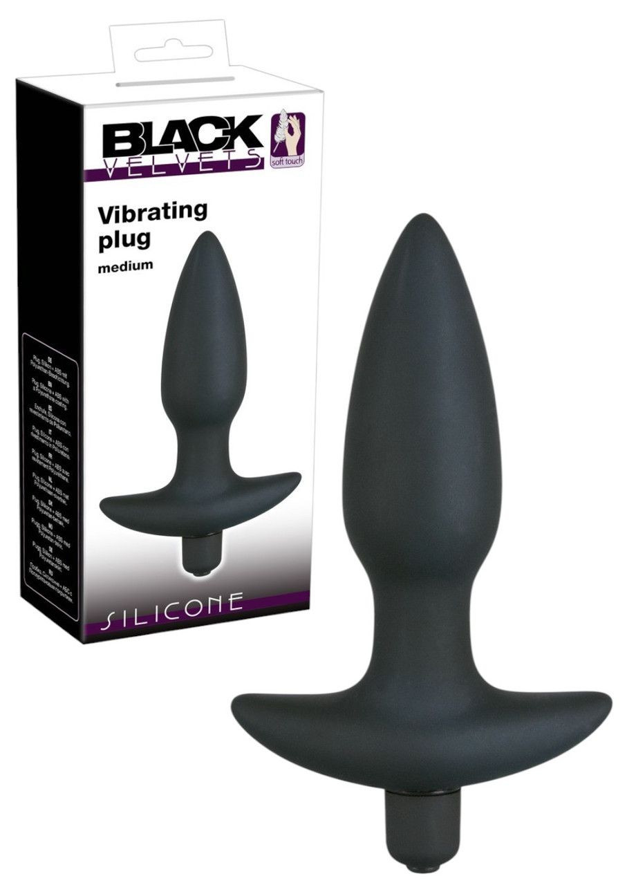 Анальная пробка Black Velvet Vibrating Plug Medium силиконовая с вибрацией для стимуляции Orion (356509018)