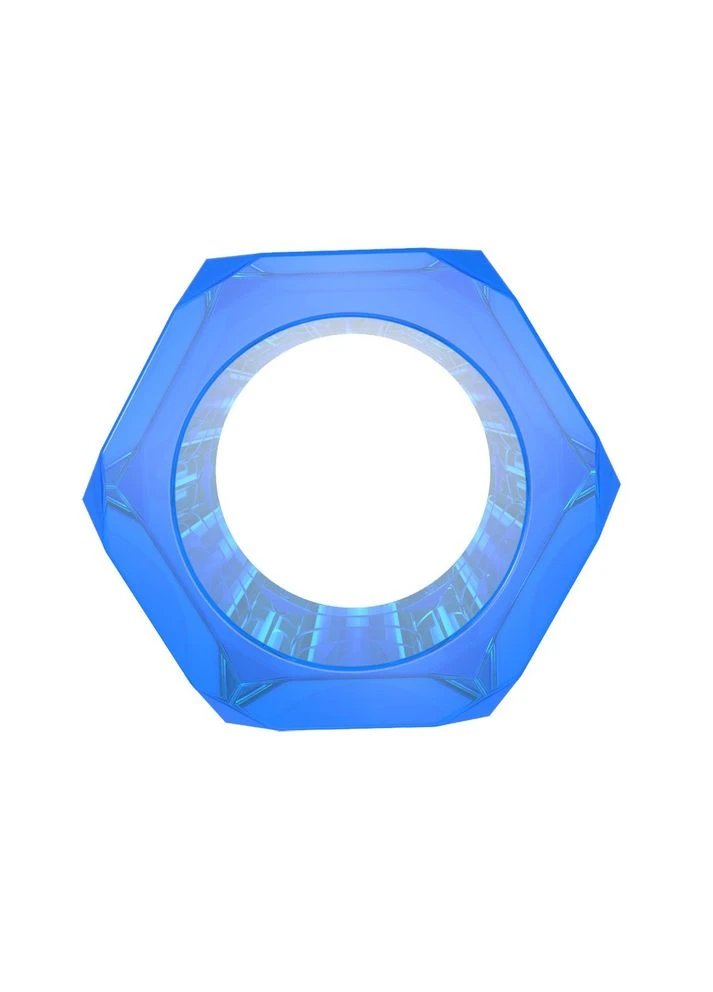 Кільце ерекційне GK Power Nust Bolts Cock Ring у вигляді болта, синє Chisa (383112554)