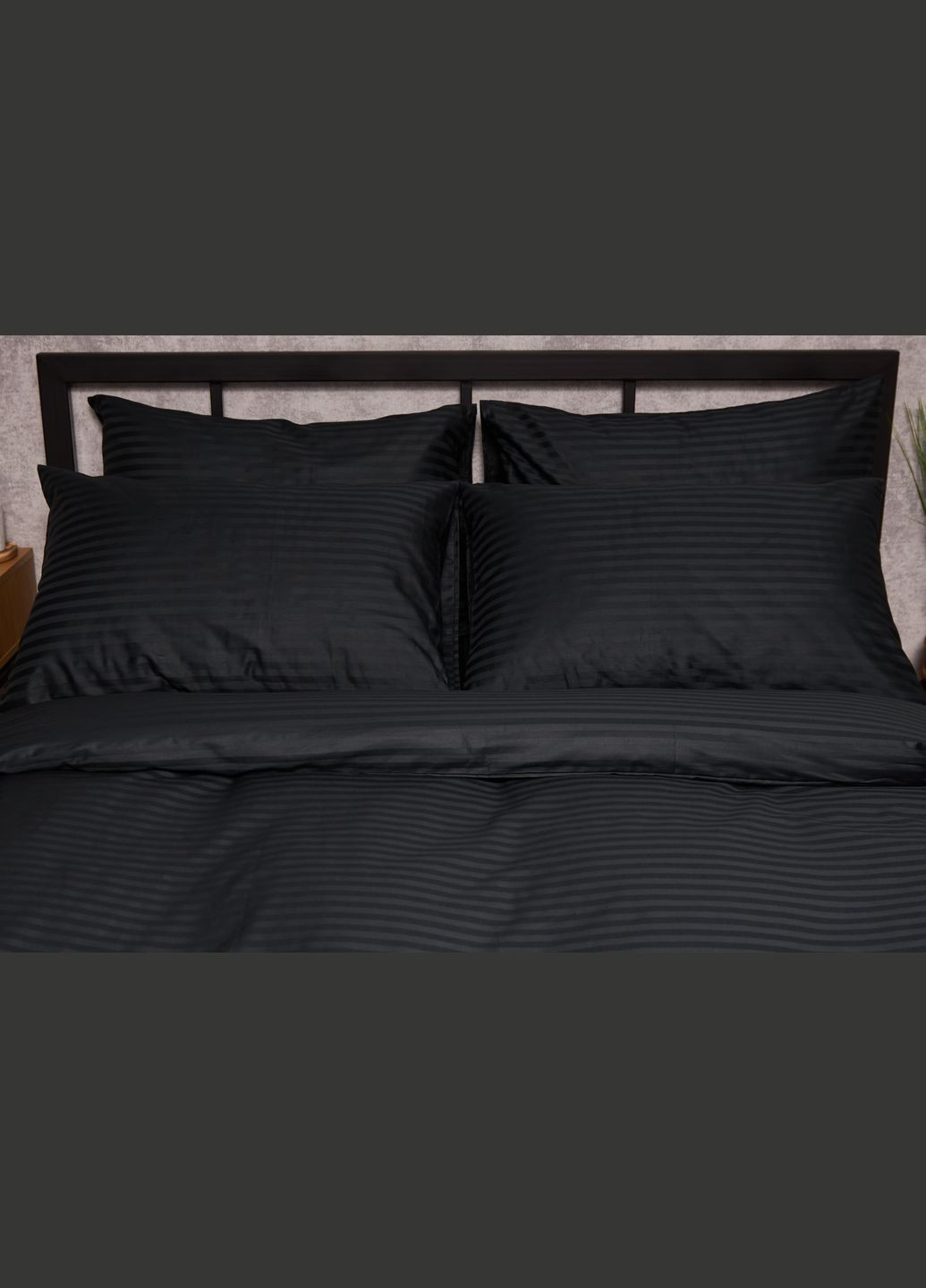 Комплект постільної білизни Satin Stripe «» євро 200х220 наволочки 2х50х70 (MS-820005261) Moon&Star Midnight Luxe (296910112)