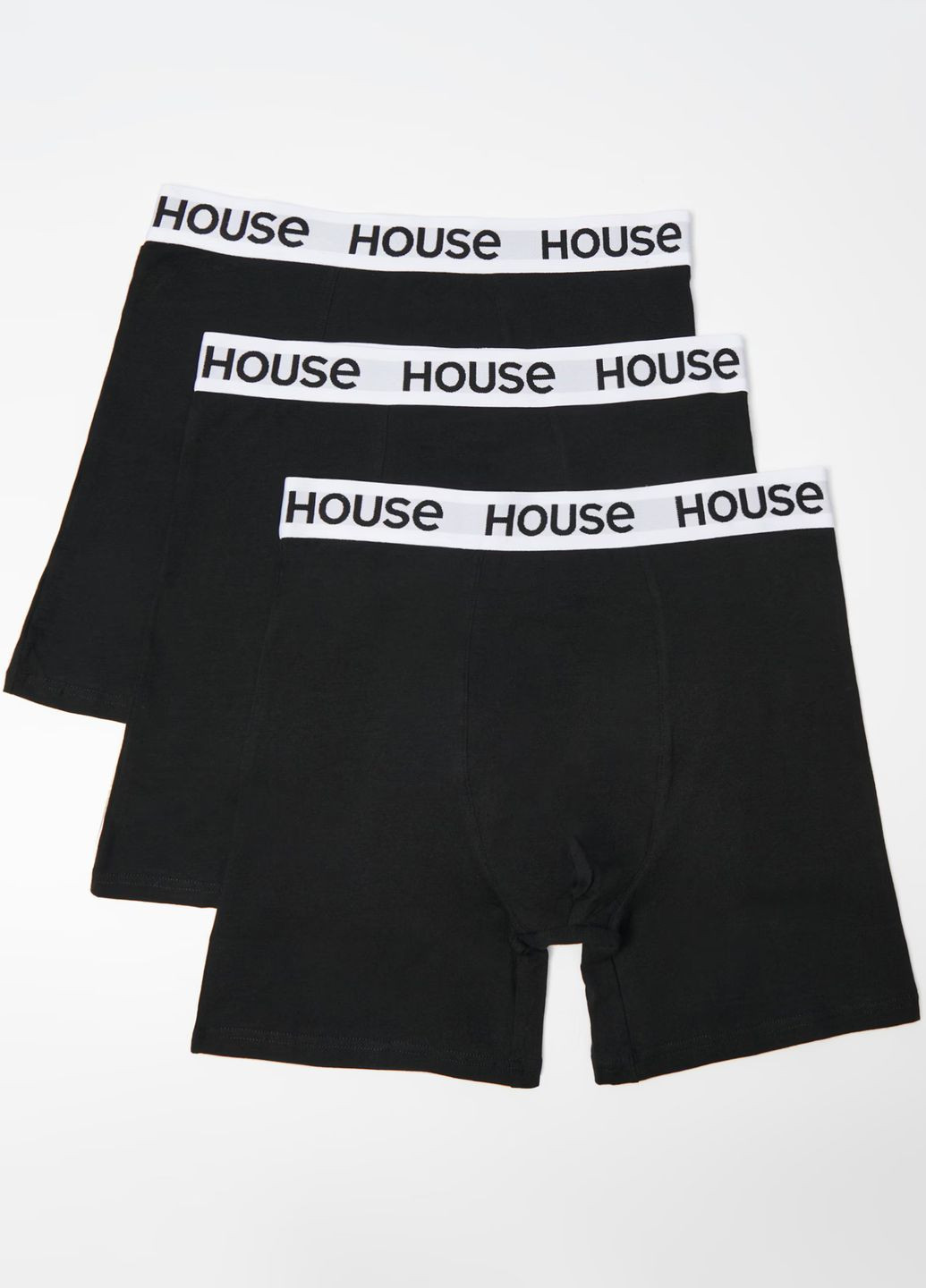 Боксеры мужские Brand набор 3 шт. черные удлиненные House (372467294)