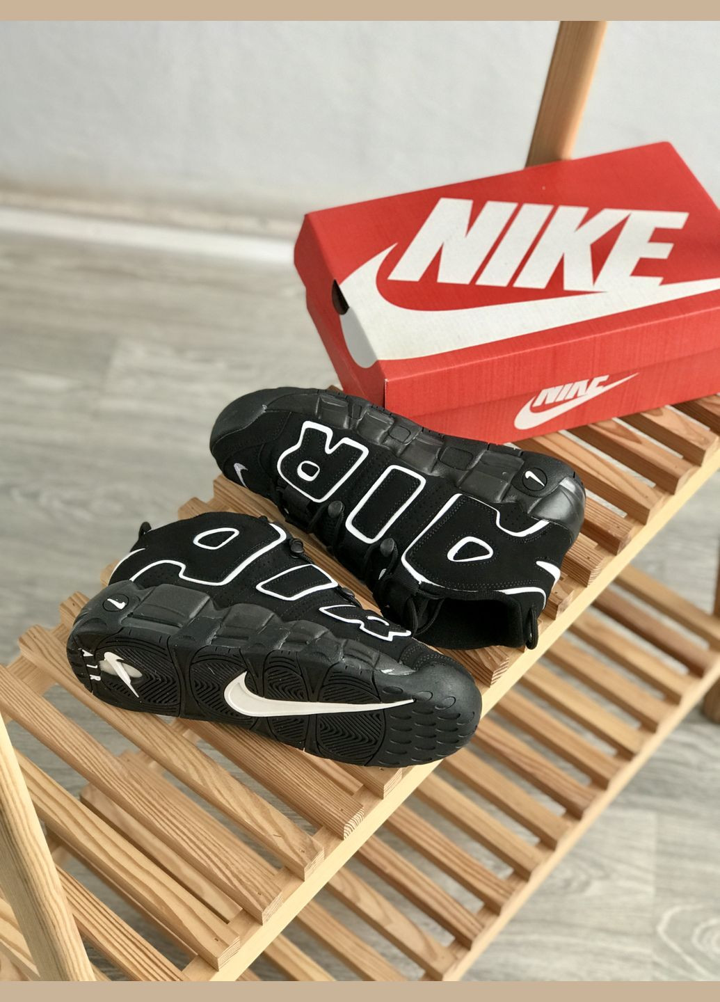 Кроссовки женские и мужские Nike Air More Uptempo black | Найк аир мор уптемпо черные No Brand чёрные всесезоны (307288662)